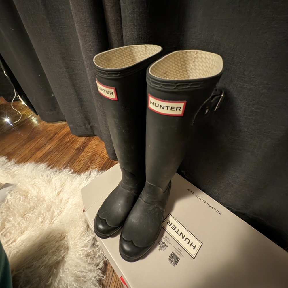 Original Tall Black Hunter Boots, women size 7